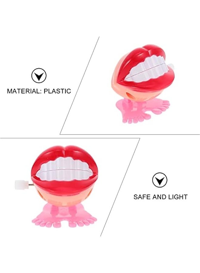 Wind Up Walking Teeth Toy: 3pcs Babbling Chomping Chattering Teeth with Eyes Clockwork Toys Funny Joke Toys Desktop Decoration Office Toy Dentures Novelty Party Favors Kids Gag Gifts - Image 4