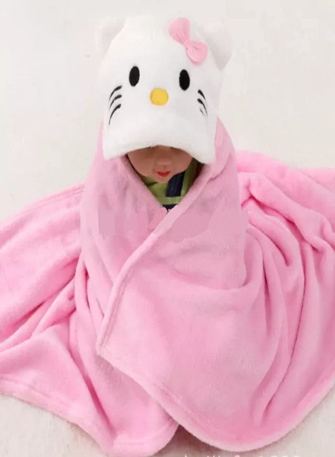 First Kick مجموعة بطانيات الأطفال حديثي الولادة من فيرست كيك، تتضمن غطاءً بغطاء رأس، وحقيبة نوم متينة من الصوف والبوليستر، ومنشفة استحمام للأطفال من عمر 0-6 أشهر، بنين وبنات، عبوة من قطعتين، لون وردي. - Image 3