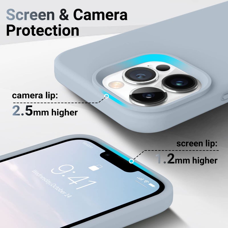AOTESIER Magnetic for iPhone 13 Pro Max Phone Case, [Compatible with MagSafe][Military Shockproof Protection] Silicone with Soft Anti-Scratch Microfiber Lining, 6.7 inch, Baby Blue - Image 3