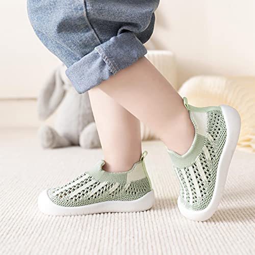 OAISNIT Baby Boy Girl Shoes Breathable Mesh Sneakers Lightweight NonSlip Toddler Walking Shoes Infant First Walkers 624 Months1824 Months 1Stripe Green - Image 3