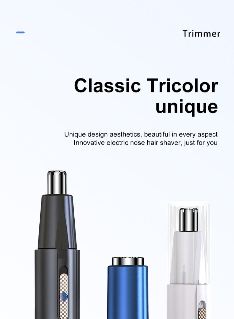 Gonice Rechargeable Nose and Ear Hair Trimmer, Electric Nose and Ear Hair Trimmer, 2-in-1 Painless Facial Hair Trimmer with Double Edge Blade, Washable Stainless Steel Blade - Image 3