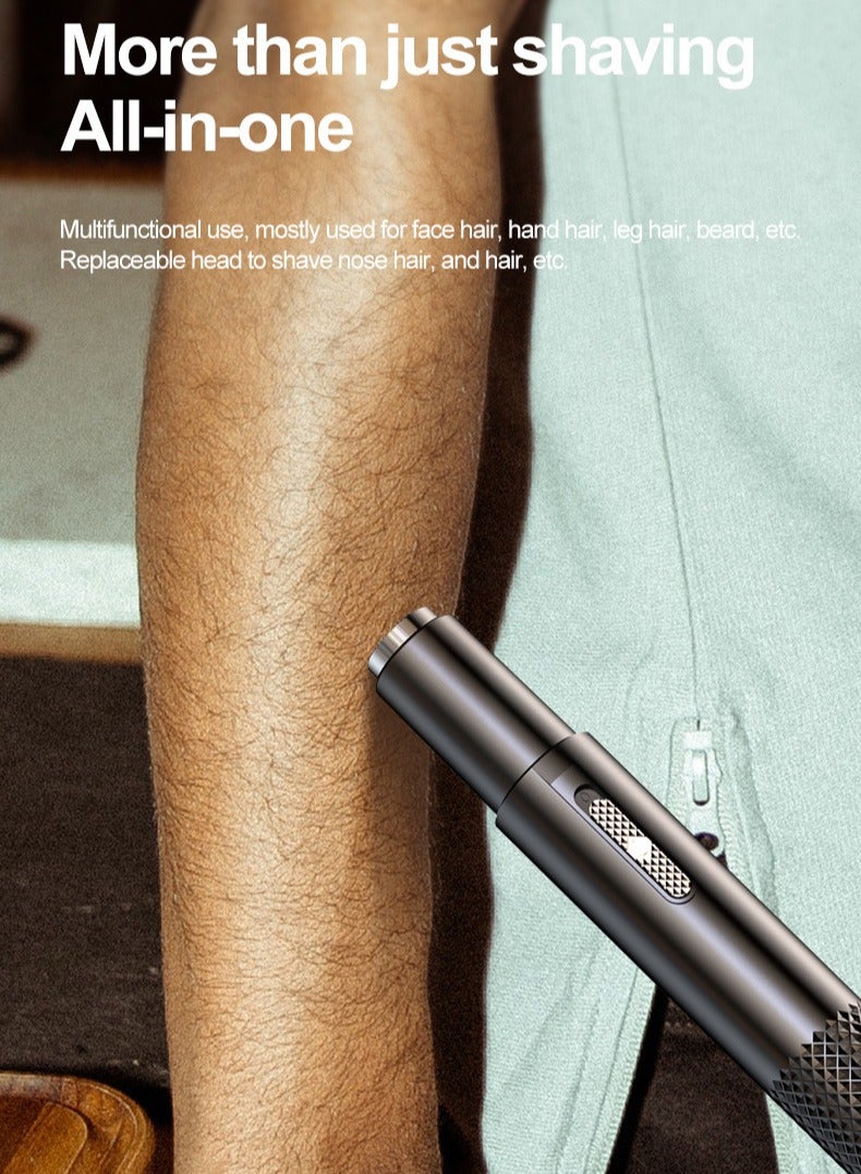 Gonice Rechargeable Nose and Ear Hair Trimmer, Electric Nose and Ear Hair Trimmer, 2-in-1 Painless Facial Hair Trimmer with Double Edge Blade, Washable Stainless Steel Blade - Image 5