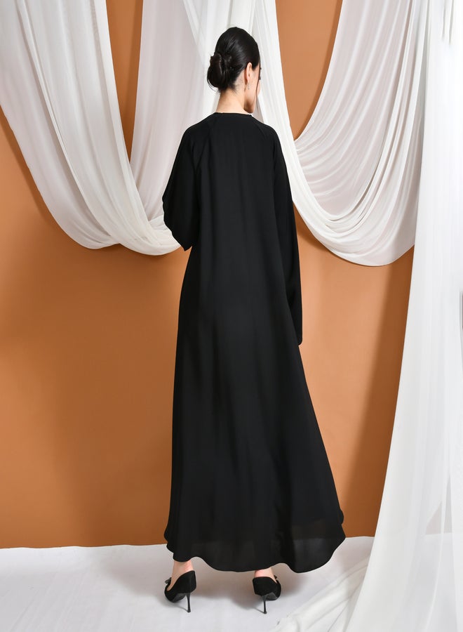 عبايات حوراء عباية هالة | بتصميم كلوش بخياطة ناعمة مغلقة بسحاب - Image 3