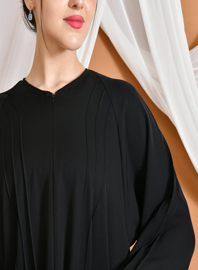 عبايات حوراء عباية هالة | بتصميم كلوش بخياطة ناعمة مغلقة بسحاب - Image 5