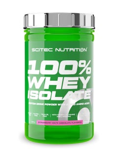100% Whey Isolate, Flavored Drink Powder with Whey Protein Isolate, L-Glutamine, L-Arginine and Sweeteners, Sugar-free, Gluten-free and Palm Oil-free, 700 g, Strawberry-White chocolate