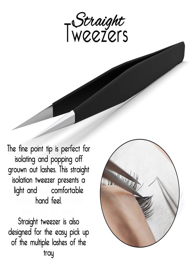 SIVOTE Lash Tweezers for Eyelash Extensions for Volume, Isolation & Classic Lashes, 3 Pack, Black - Image 5