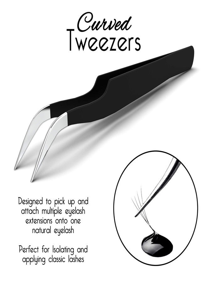 SIVOTE Lash Tweezers for Eyelash Extensions for Volume, Isolation & Classic Lashes, 3 Pack, Black - Image 3