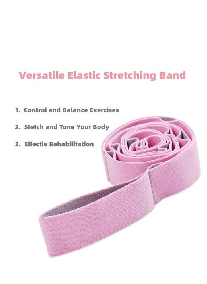 Generic Elastic Yoga Stretching Strap 53.15 Inch Adjustable 11 Loop Stretch Strap Training Dance Stretch Band for Leg Pilates Gymnastics Home Exercise Workout Equipment Adult Children  - Image 4