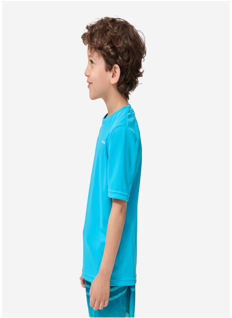 OLAIAN OLAIAN by DECATHLON, Kids’ Surfing UV Protection Water T-Shirt - Sky Blue  - Image 3