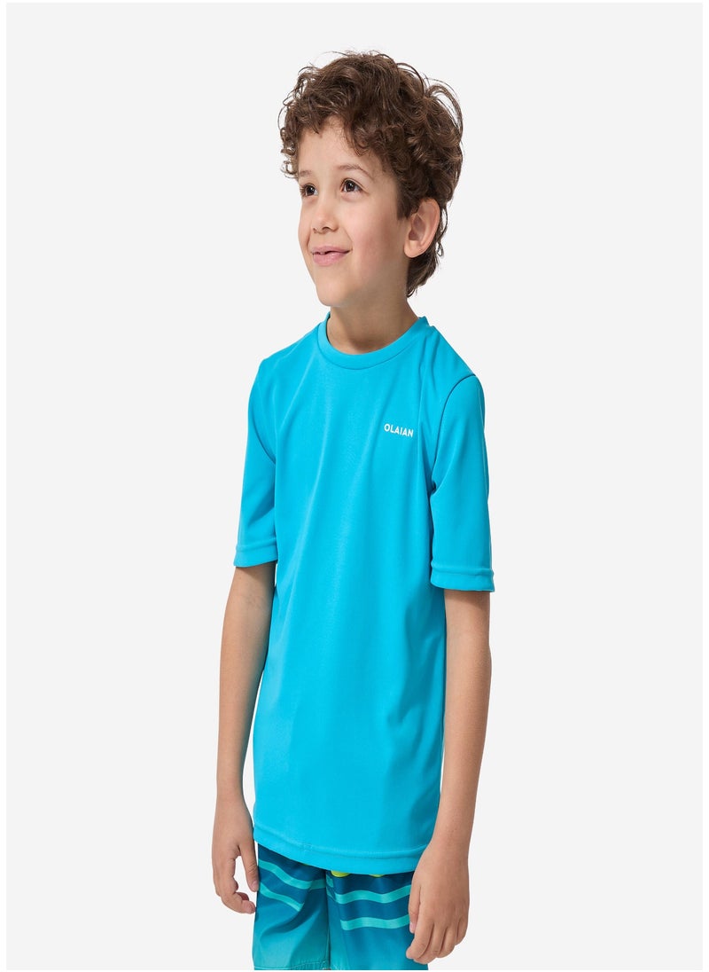 OLAIAN OLAIAN by DECATHLON, Kids’ Surfing UV Protection Water T-Shirt - Sky Blue  - Image 1
