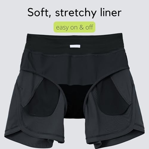 Willit Women's 5" Swim Board Shorts Quick Dry Beach Swimming Shorts UPF 50+ High Waisted Liner Pockets Black Size 8 - Image 5