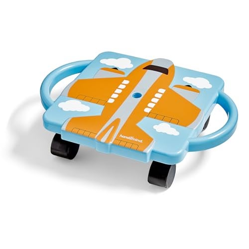 hand2mind Orange Plane Glider Scooter Board Floor Scooter Board Gross Motor Toys Kids Exercise Physical Education Equipment Playground Toys Indoor Active Play Toddler Outdoor Activities - Image 1