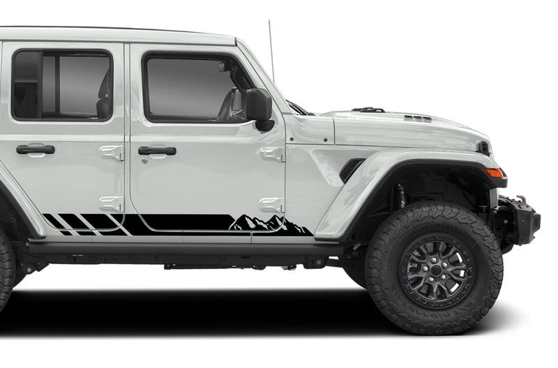 Bubbles Designs Mountain Stripes Decals Stickers Graphics Compatible with Jeep Wrangler JK – JL All Generations (958MB) - Image 1