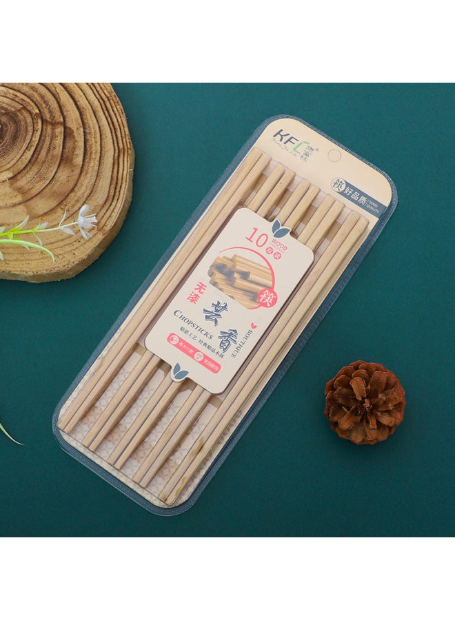 Solid Wood Chopsticks Household Natural Chicken Wenwood Wood Wood Wood Wood Wood Wood Chopsticks Kitchen Tableware No Lacquer Waxes-Color:Shanhe Carbon Laser 10 Double Suction Card  - Image 3