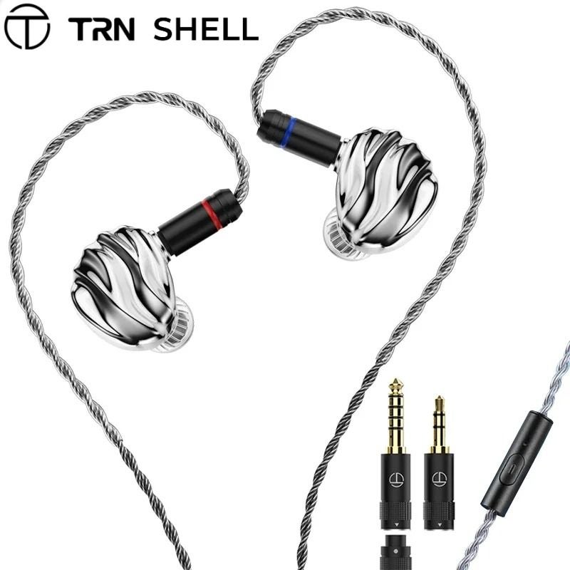 TRN Shell Hybrid Earphones, Quad-Unit Triple Dynamic + Planar Driver Acoustic Architecture Iem, With Mic - Image 1