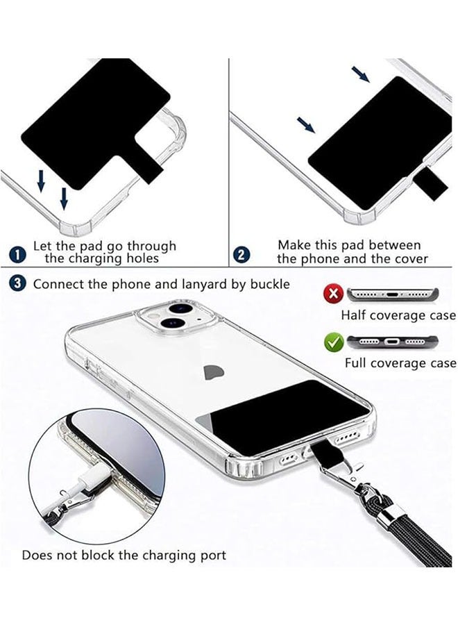 Cell Phone Lanyard Black, Adjustable Phone Lanyard Neck Holder, Crossarm Phone Strap with Card Holder, Durable and Anti Fall Mobile Phone Rope, Nylon Neck Strap Compatible with Most Smartphones  - Image 2