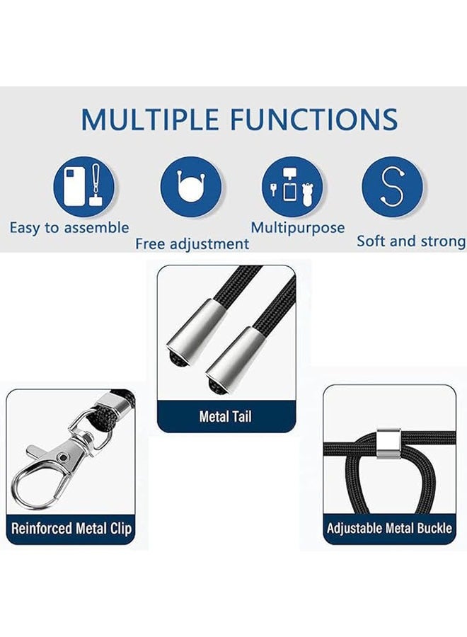 Cell Phone Lanyard Black, Adjustable Phone Lanyard Neck Holder, Crossarm Phone Strap with Card Holder, Durable and Anti Fall Mobile Phone Rope, Nylon Neck Strap Compatible with Most Smartphones  - Image 3