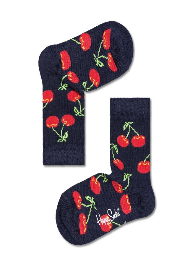 Happy Socks Kids Cherry Socks | Juicy & Cozy Unisex Crew Socks | 7-9Years - Image 1