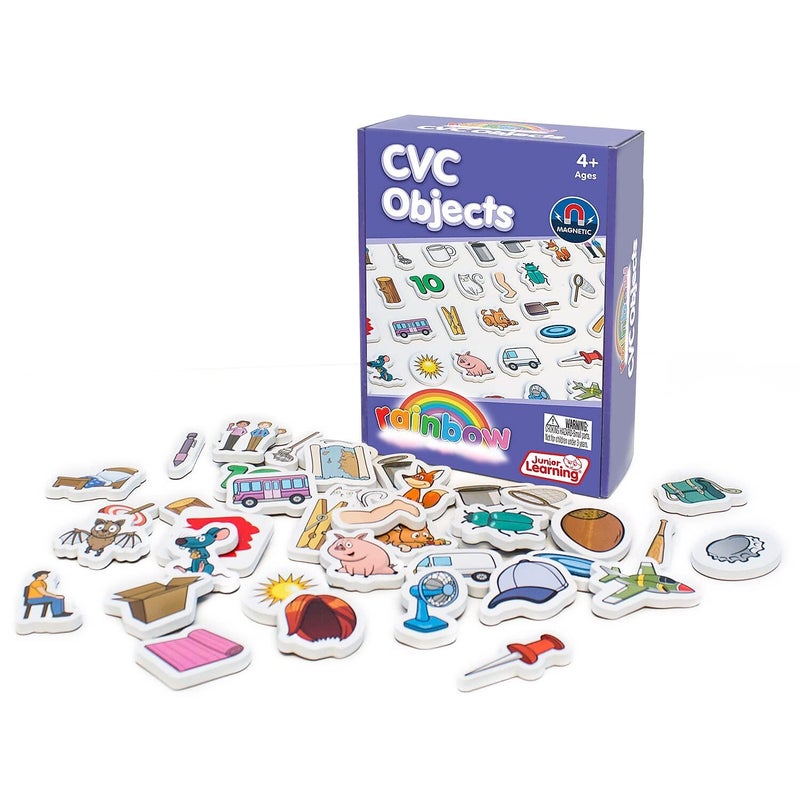 Junior Learning Rainbow CVC Objects Magnetic Foam Set, 40 Pieces, Ages 4-5, Phonics, Pre K-K - Image 1
