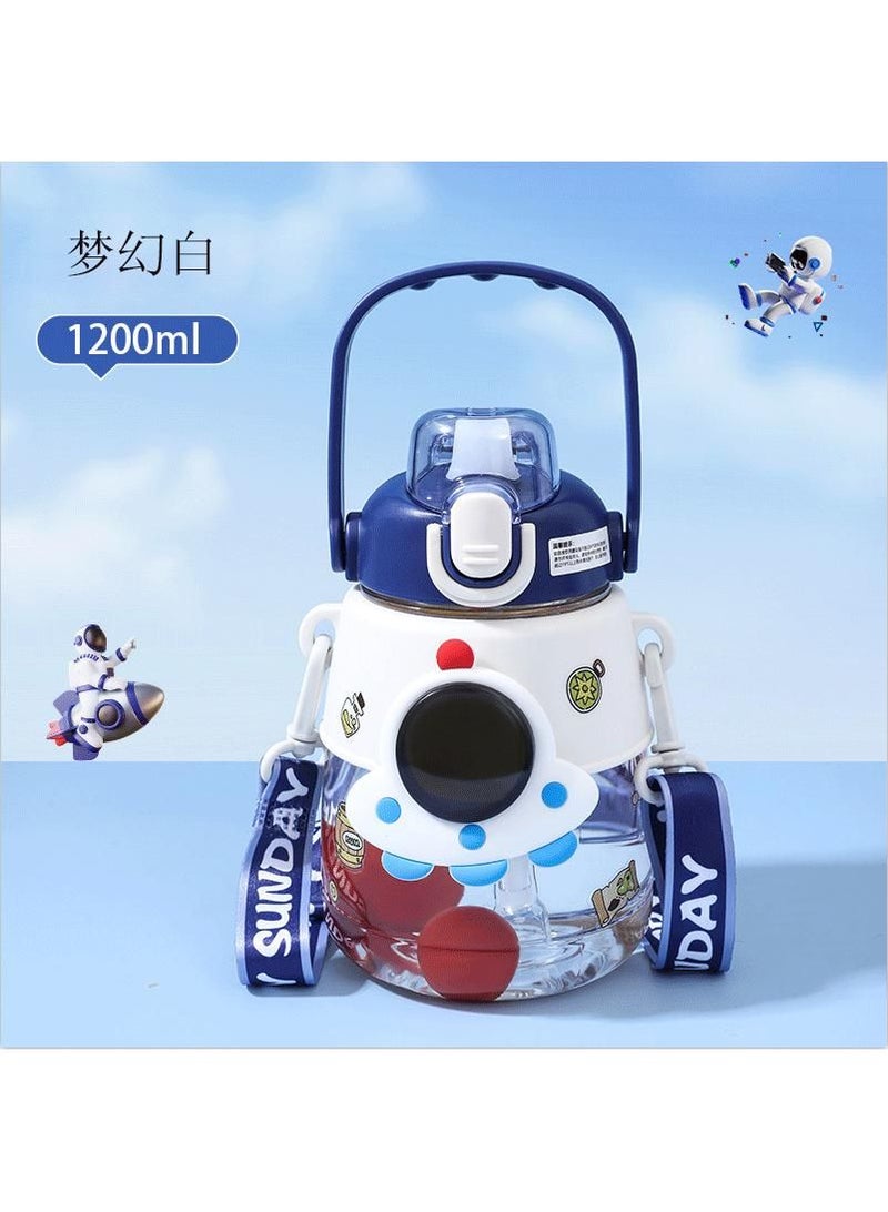 Y&D Space Astronaut Plastic Cup Cartoon High Temperature Resistant Large Capacity Straw Water Bottle