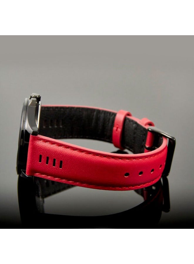 كاسيو ج  ساعة يد تناظرية متعددة الوظائف للرجال من كاسيو – قرص أسود، سوار جلدي أحمر، عدّادات لليوم والتاريخ ووقت 24 ساعة، تصميم كلاسيكي عصري - Image 4