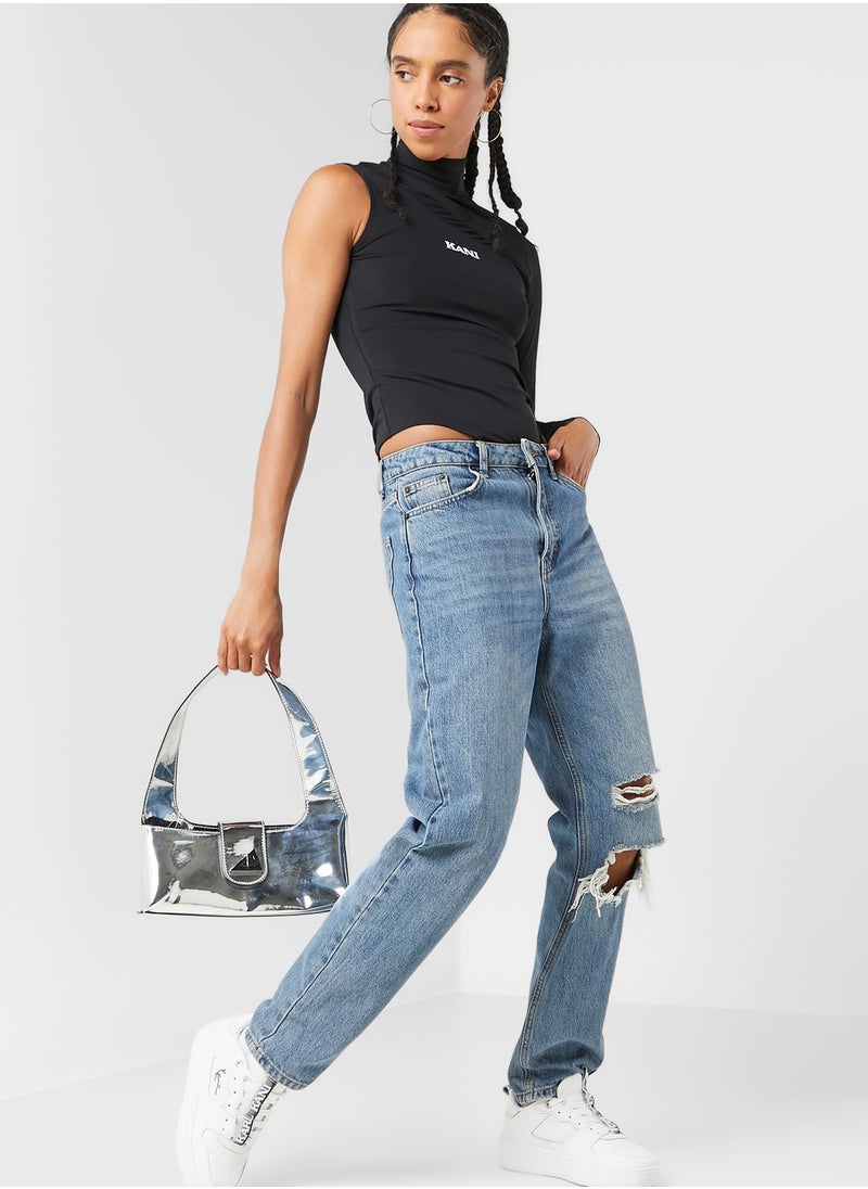 Karl Kani - Retro Shiny Turtleneck Top Bodysuit - Image 1