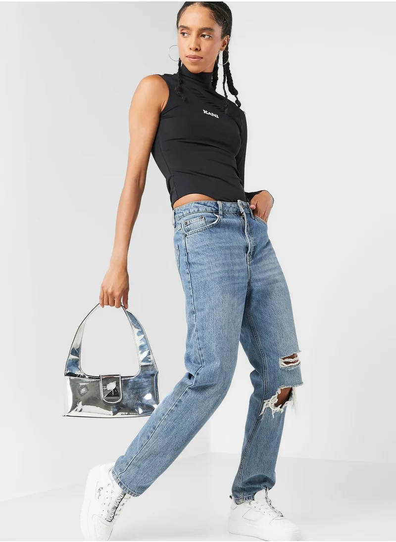 Karl Kani Retro Shiny Turtleneck Top Bodysuit