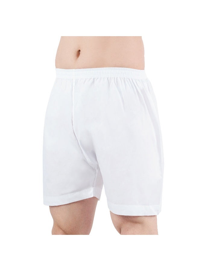 White Leaf Arabic Shorts White | 100% Mercerized Cotton Poplin | Breathable Traditional Comfort Fit | ECAS Certified - Image 2