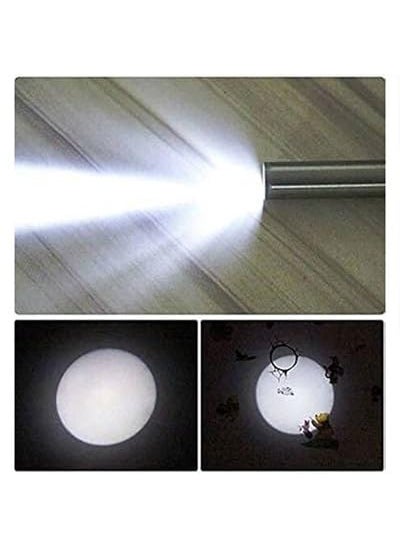 CLICKSWIFT CLICKSWIFT Professional Portable LED Penlight Torch Silver Aluminium Body Laser Light for Doctors Nurses Medical Students Moon Light Super Bright Free Battery 1Pcs Silver  - Image 5