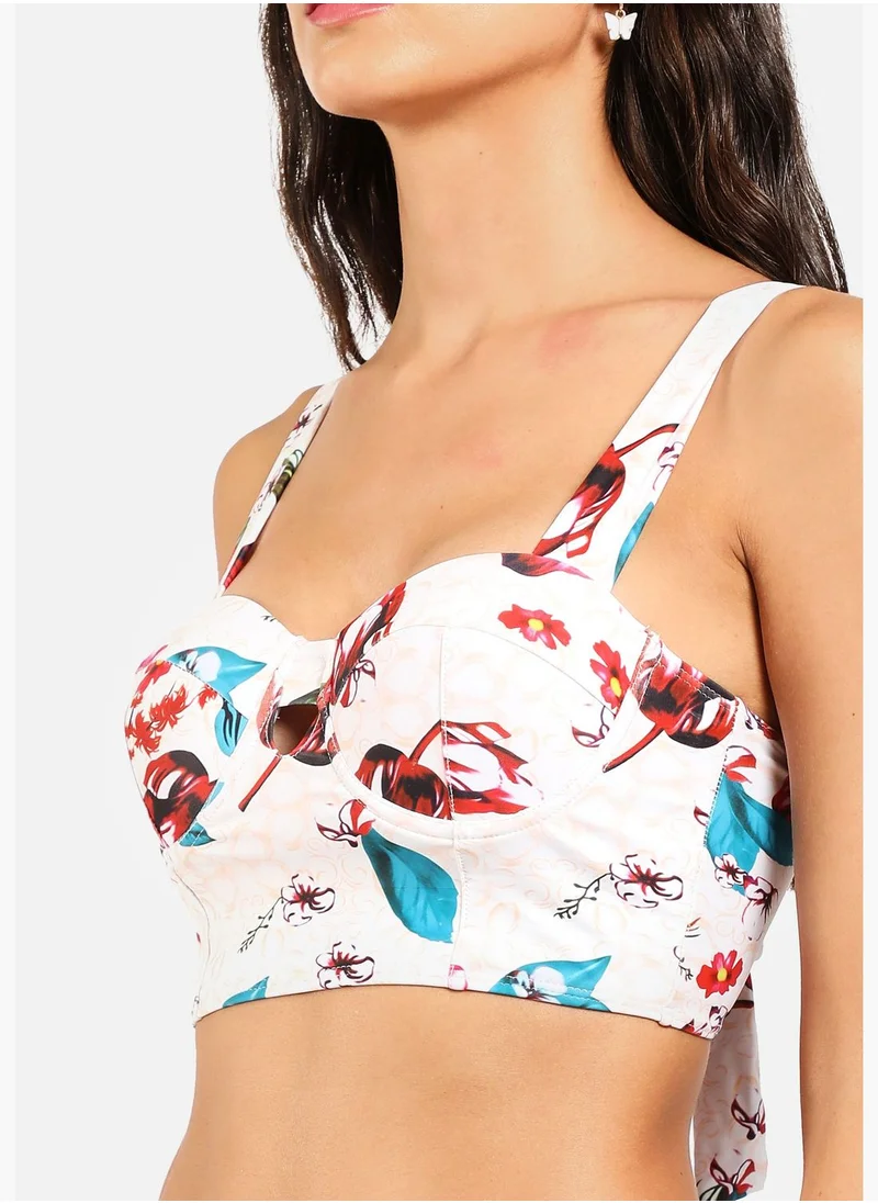 Haute Sauce Strappy Floral Bikini Set