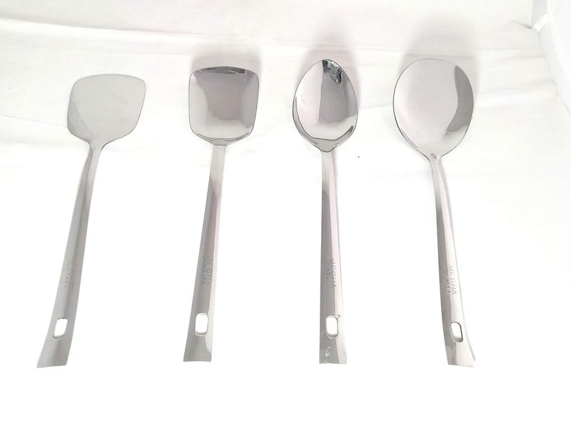 Va Sun Stainless Steel Cooking and Serving Spoons Set of 5 16 Guage Heavy Stainless Steel Spoons - Image 2