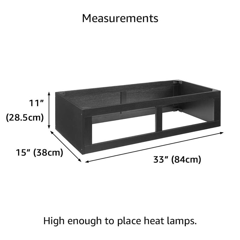 unipaws Reptile Enclosure Stacker, Black Reptile Tank Stand for 50 Gallon Terrariums, Stackable Base with Heat Lamp Openings and Metal Reinforced Corners - Image 3