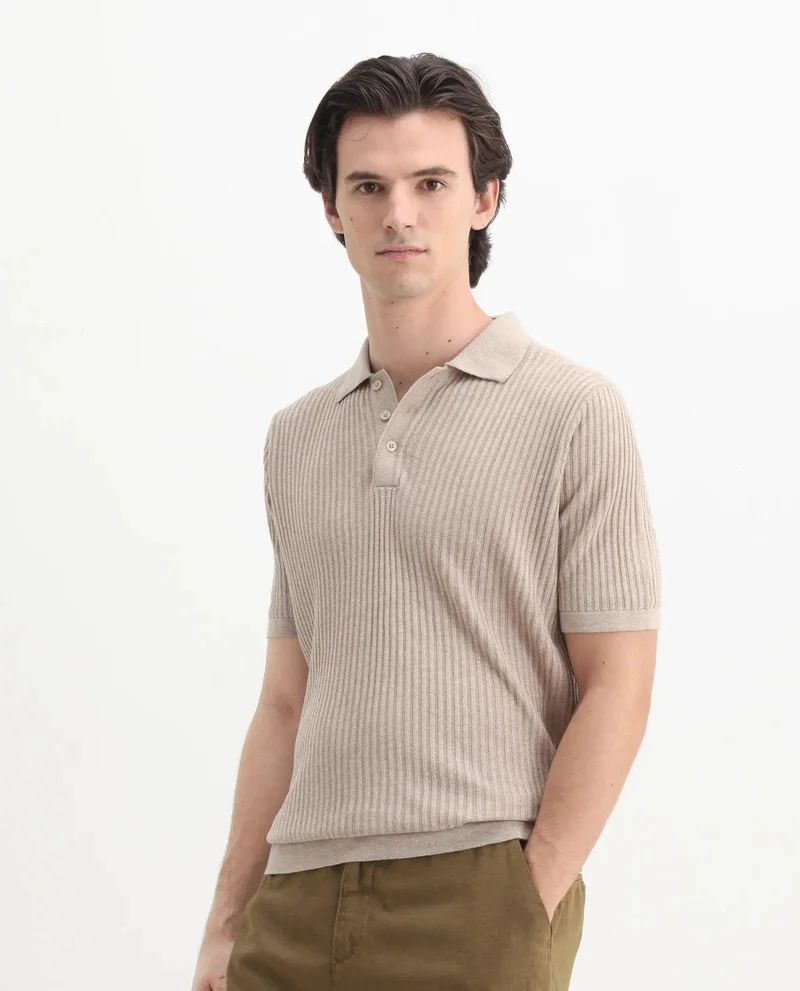 Rare Rabbit Men's Textured Regular Fit Polo