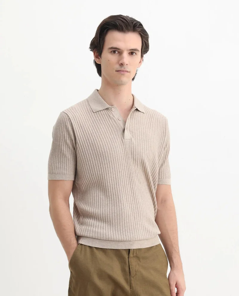 Rare Rabbit Men's Textured Regular Fit Polo