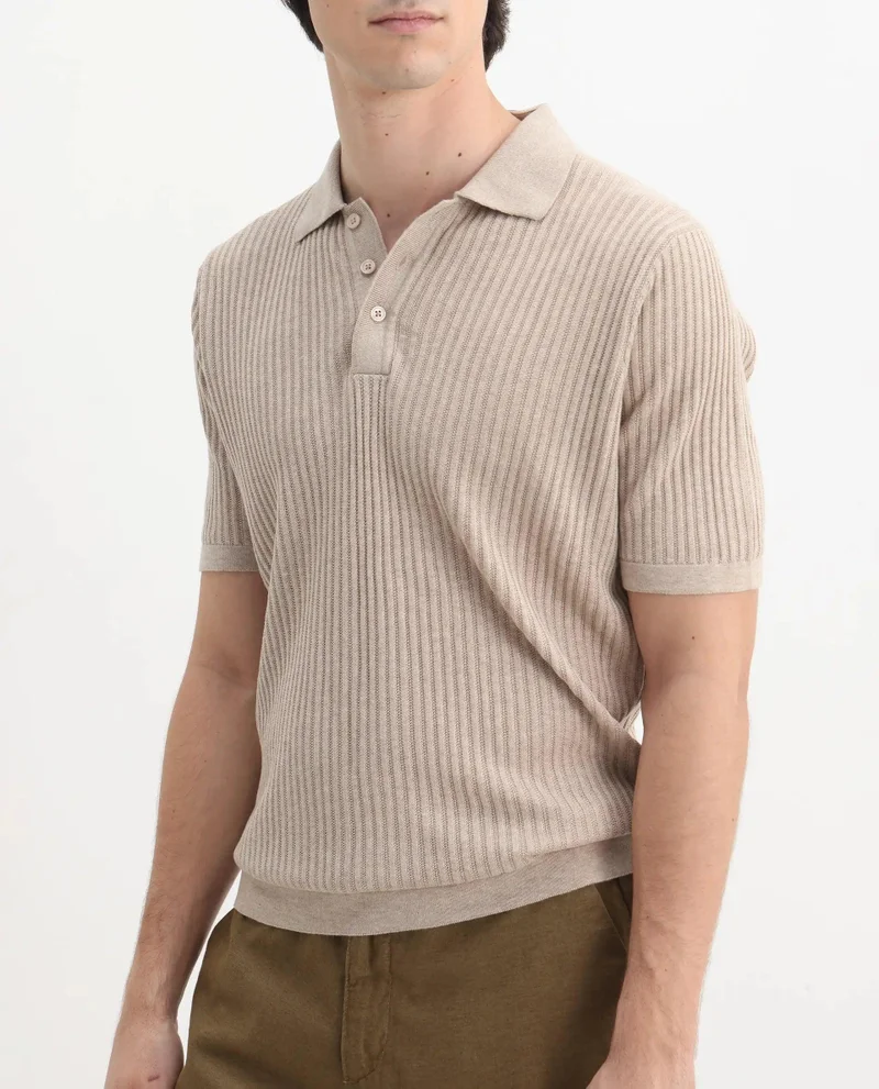 Rare Rabbit Men's Textured Regular Fit Polo