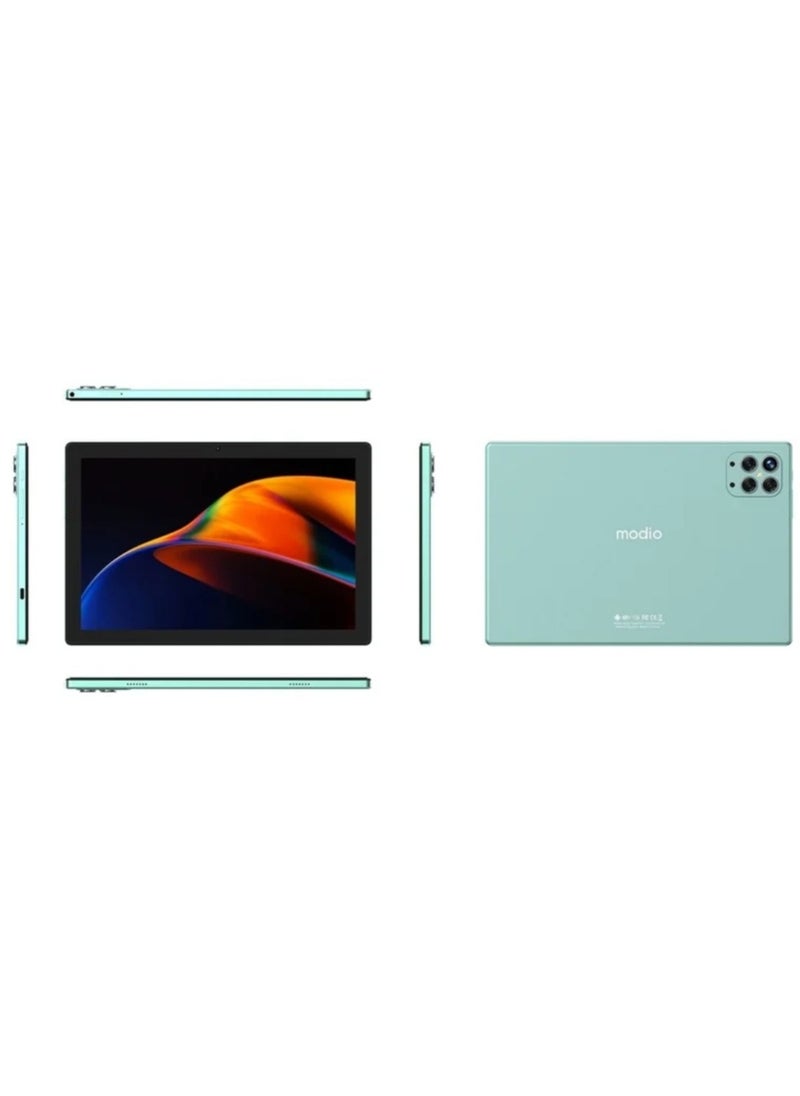 modio - Modio M28 10.1-Inch 5G Smart Android Kids Tablet RAM 512GB ROM 8GB Dual-Sim  With Bluetooth Keyboard Green - Image 1