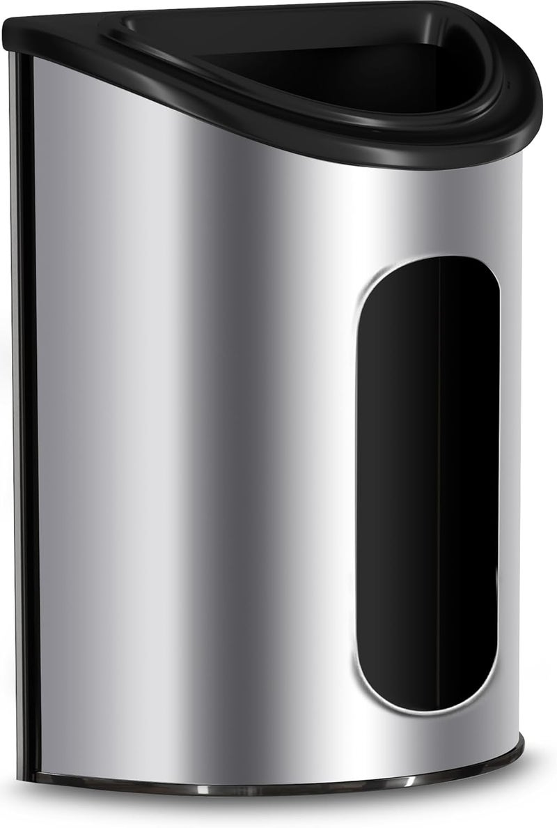 Utopia Kitchen Grocery Plastic Bag Holder and Dispenser Small, Easy Wall Mount Bag Saver, Stainless Steel, Silver - Image 1