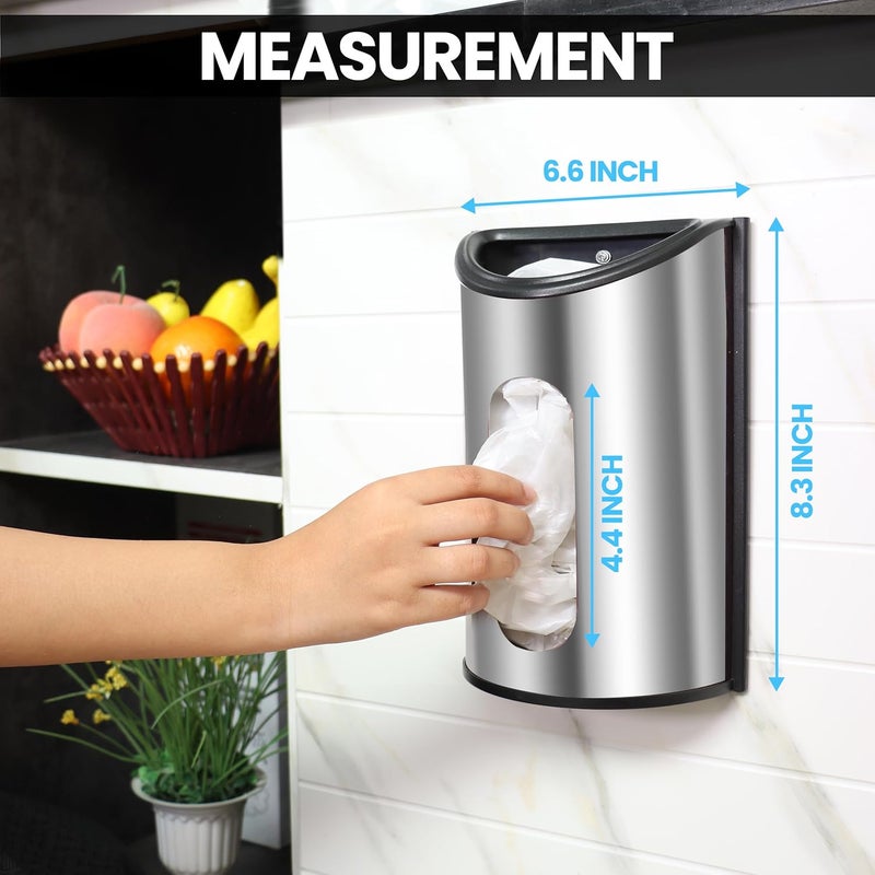Utopia Kitchen Grocery Plastic Bag Holder and Dispenser Small, Easy Wall Mount Bag Saver, Stainless Steel, Silver - Image 2