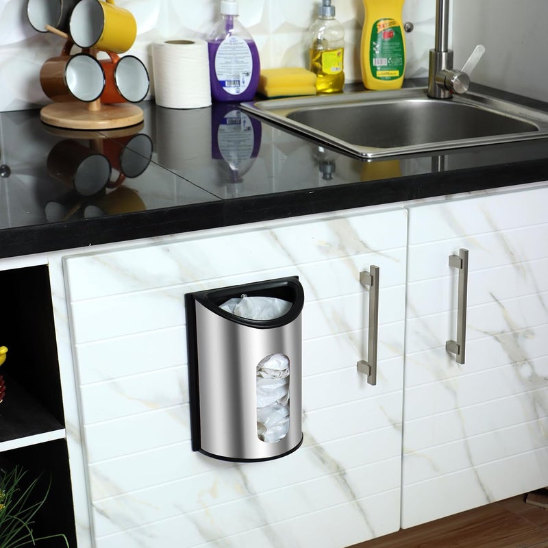 Utopia Kitchen Grocery Plastic Bag Holder and Dispenser Small, Easy Wall Mount Bag Saver, Stainless Steel, Silver - Image 5