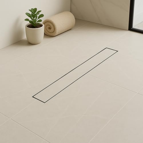 Specule Tile Insert Shower Drain Channel | 15 x 4 Inches Waste Water Floor Drain for 13mm Tile | 304 Stainless Steel Invisible Shower Drain Channel | Drain Channel with Cockroach Trap and Side Hole - Image 1