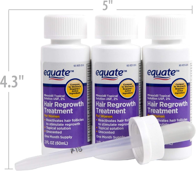 Equate Hair Regrowth Treatment for Women - 2oz Minoxidil Topical Solution USP, 2% - Image 4