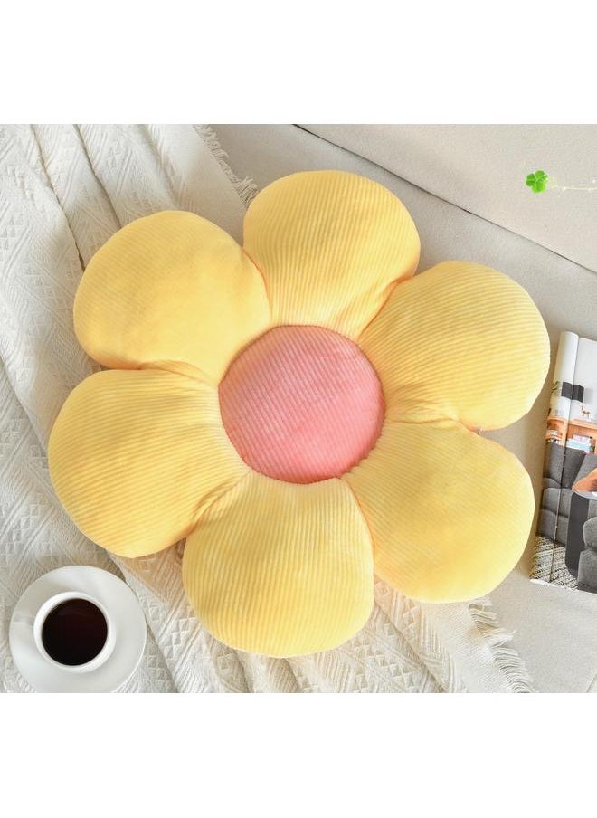 yongsheng Flower Pillow, Flower Shaped Seating Cushion -Cute Daisy Pillow for Girls Decor Flowe Floor (Yellow petals-35cm)  - Image 4