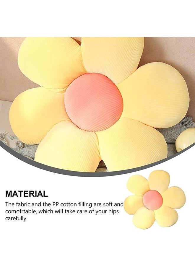 yongsheng Flower Pillow, Flower Shaped Seating Cushion -Cute Daisy Pillow for Girls Decor Flowe Floor (Yellow petals-35cm)  - Image 3