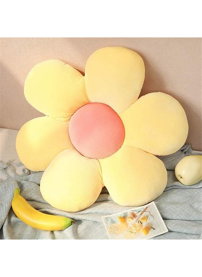 yongsheng Flower Pillow, Flower Shaped Seating Cushion -Cute Daisy Pillow for Girls Decor Flowe Floor (Yellow petals-35cm)  - Image 2
