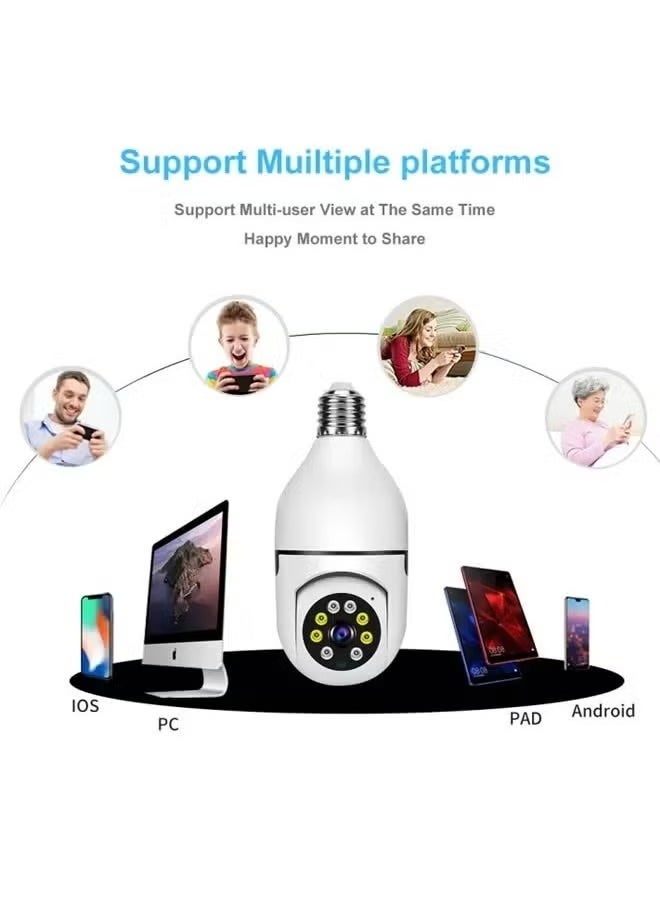 DIDseth - 1080P Wireless Light Bulb Camera，Indoor Auto Tracking 360° Rotation Camera,With Smart Motion Detection ,Voice Warning，Remote Monitoring，Use For Home Indoor Outdoor Security - Image 1