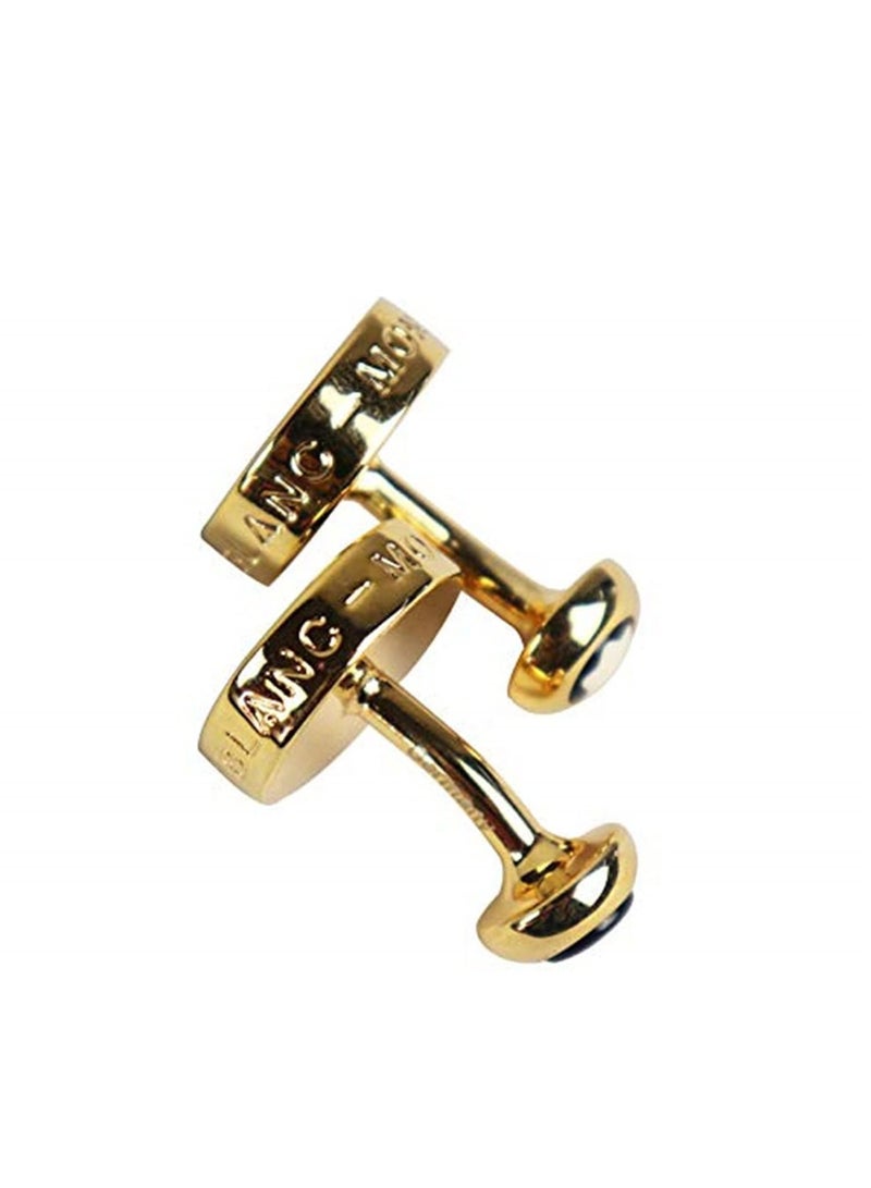 2pcs Unique Cufflinks of Classic And Elegant Design Stainless Steel Silver Plated Cufflink For Men (Gold) - Image 5