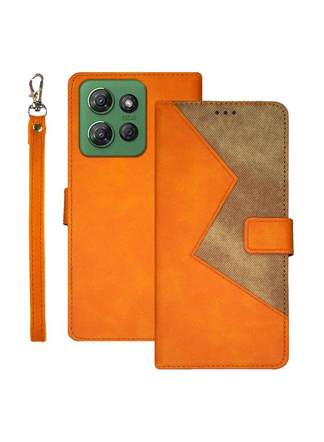 The Bros Case For Motorola Moto G Power 2025 Two-color Splicing Leather Phone Case