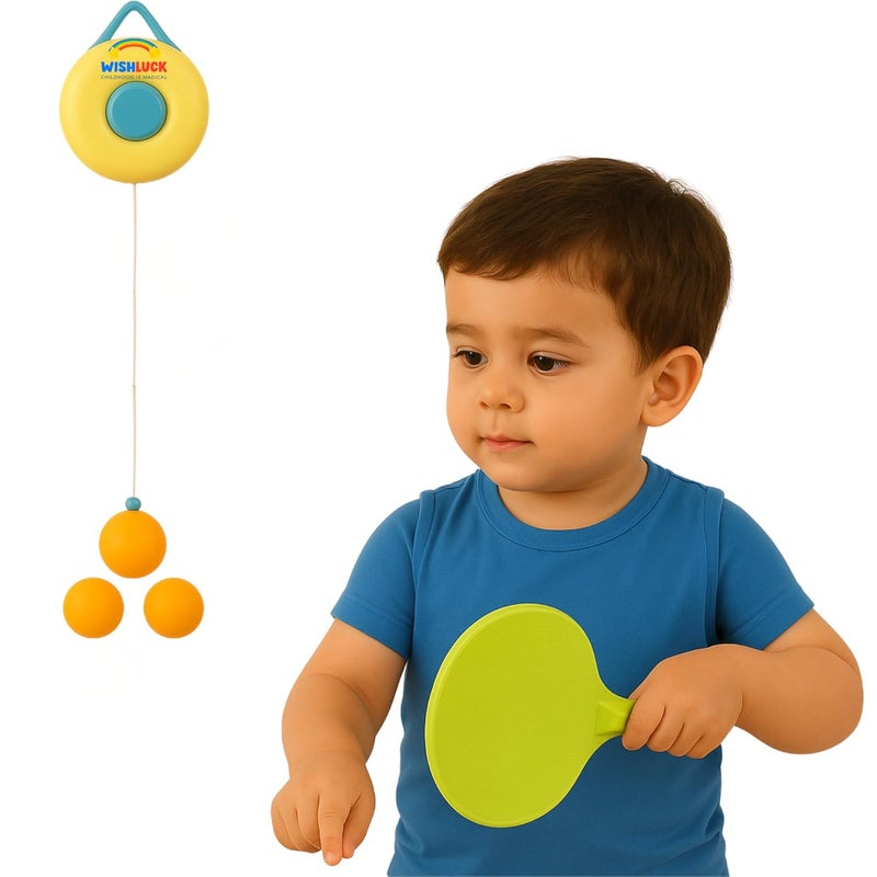 Wishluck Indoor Hanging Table Tennis Set | Fun Game for Kids & Family | Easy-to-Install Ping Pong Set for Home | Indoor Sports Activity for Coordination & Focus - Image 1