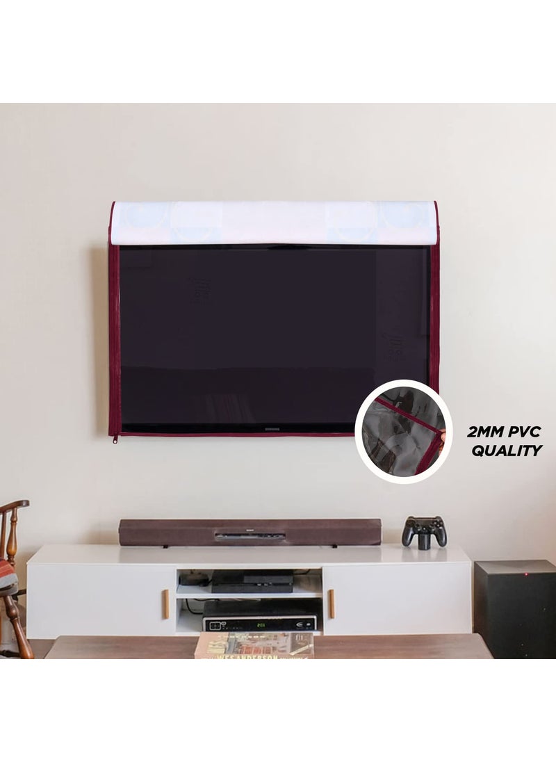 E-Retailer ERetailer Transparent LCDLED TV Protector Cover with Zipper Enclosure for 32 Inch Suitable for All Major Brand Model ColorRed Size29x3x19 Inches  - Image 2