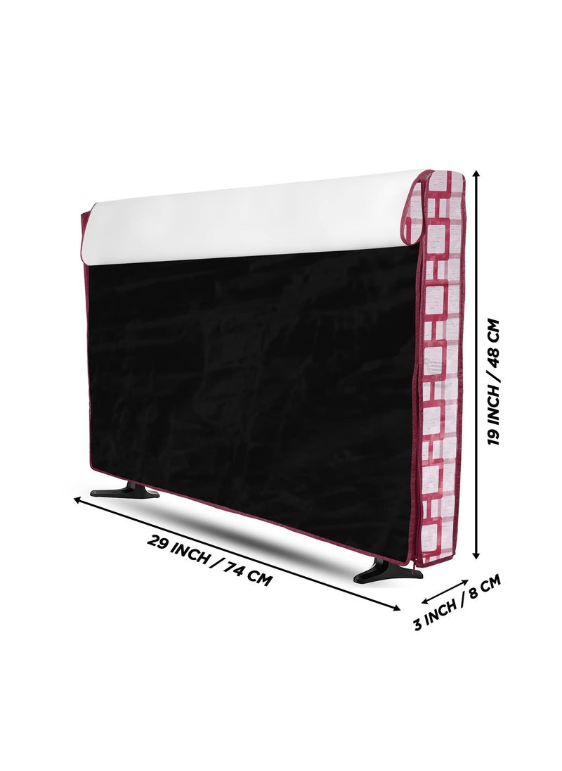 E-Retailer ERetailer Transparent LCDLED TV Protector Cover with Zipper Enclosure for 32 Inch Suitable for All Major Brand Model ColorRed Size29x3x19 Inches  - Image 3